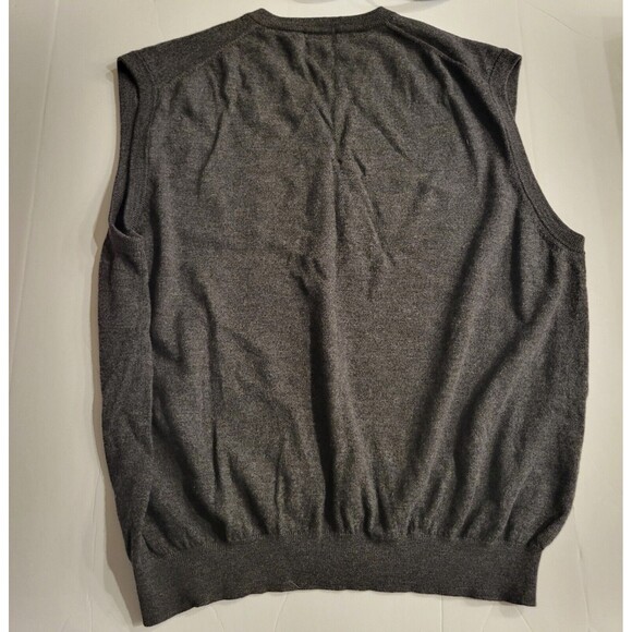 Brooks Brothers 346 Italian Merino Wool V-Neck Sweater Vest XL Grey - Picture 7 of 10